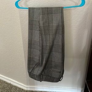 Sz 2, black plaid w/ maroon striping dress slacks